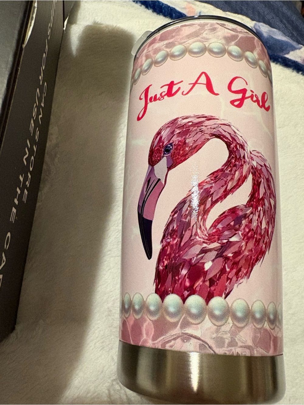 Just A Girl Pink Flamingo Stainless Tumbler